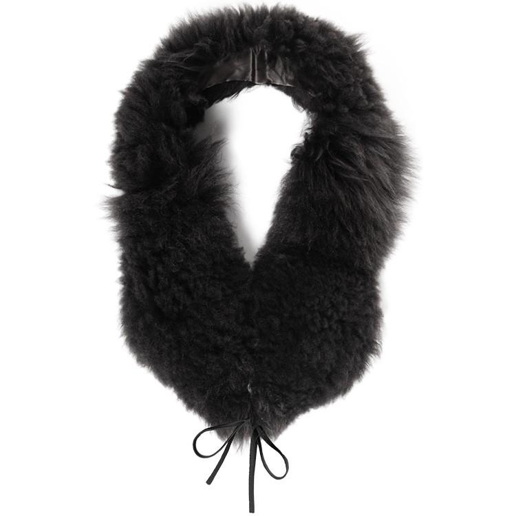 sankyo shokai ラム ファー マフラー レディース 毛皮 秋冬 ベージュ/グレー/ブラック(01000835r) - 画像 (4)