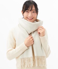 U.Q フリンジ配色ウールストール