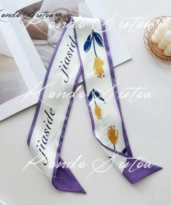 選べる2点 スカーフ レディース バッグスカーフ 細め スリム ヘアリボン ドット ロゴ フラワー 大人 20代 30代 40代