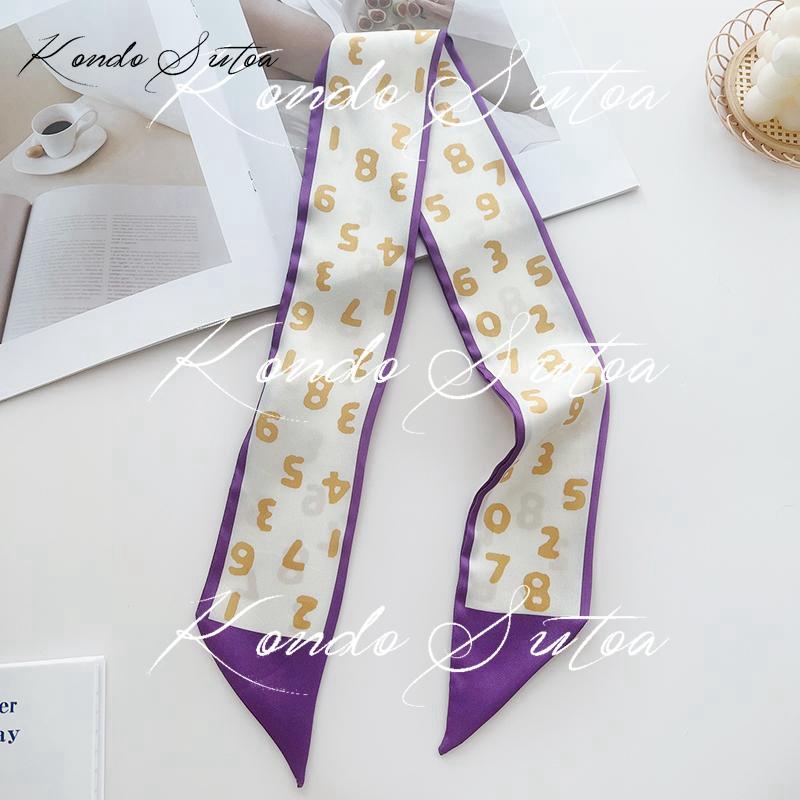 選べる2点 スカーフ レディース バッグスカーフ 細め スリム ヘアリボン ドット ロゴ フラワー 大人 20代 30代 40代 - 画像 (8)