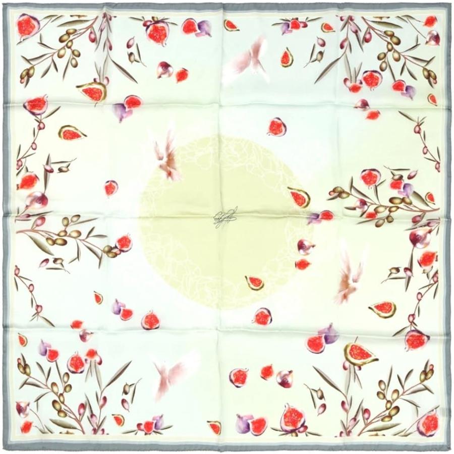 バルサンティ スカーフ レディース シルク100% 大判 85x85 正方形 イタリア製(ミントグリーン, Free Size)