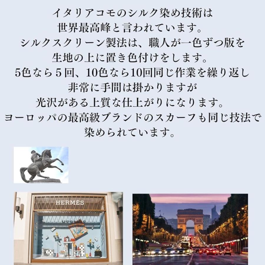 バルサンティ スカーフ レディース シルク100% 大判 85x85 正方形 イタリア製(ミントグリーン, Free Size) - 画像 (8)