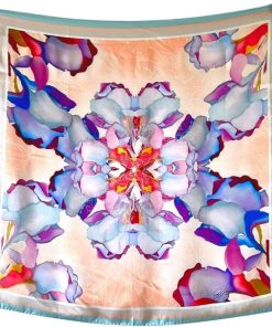 バルサンティ スカーフ レディース シルク100% 大判 85x85 正方形 イタリア製(アイリスペールブルー,  Free Size)