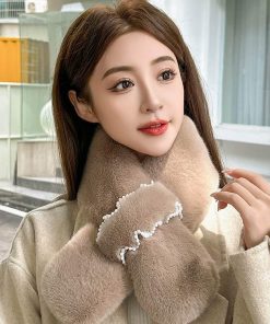 エコファー ビジュー レディース パール ティペット ストール 白 マフラー きれいめ おしゃれ フェイクファー ファーマフラー ファー ファーマフラ