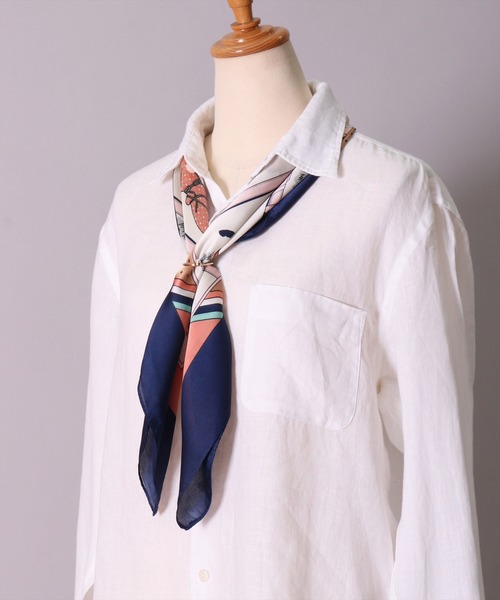 BAYBLO スカーフ バンダナ (CR)「ユニセックス」「リング付き」ビット & 馬車柄 プリント レディース メンズ - 画像 (3)