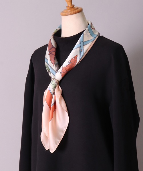 BAYBLO スカーフ バンダナ (CR)「ユニセックス」「リング付き」ビット & 馬車柄 プリント レディース メンズ - 画像 (4)