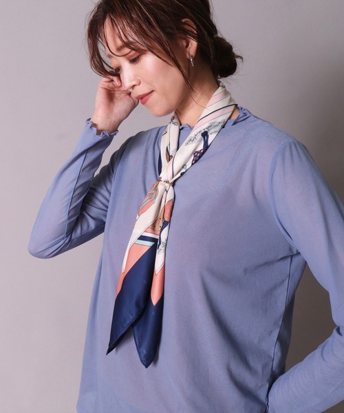 BAYBLO スカーフ バンダナ (CR)「ユニセックス」「リング付き」ビット & 馬車柄 プリント レディース メンズ - 画像 (6)