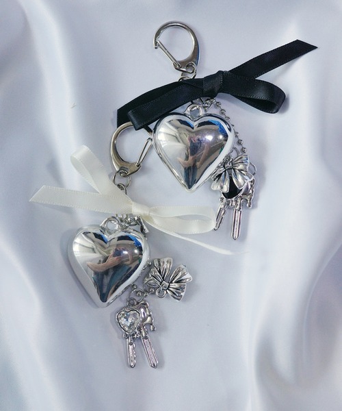 キーホルダー メタルハート&リボンチャーム - 画像 (9)