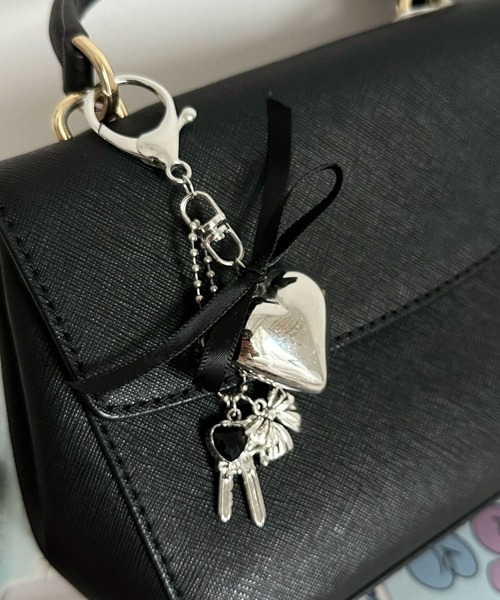 キーホルダー メタルハート&リボンチャーム - 画像 (8)
