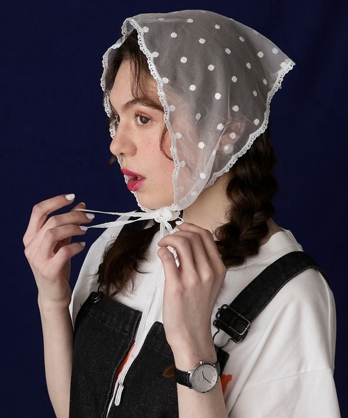 BONLECILL Marche スカーフ バンダナ 「BONLECILL Marche」アソートレースバブーシュカ/三角巾 レディース - 画像 (2)