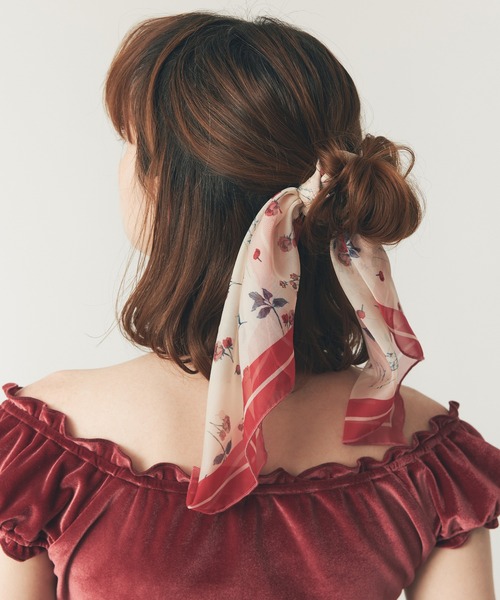 DEICY スカーフ バンダナ シアーシフォンフラワースカーフ レディース - 画像 (9)
