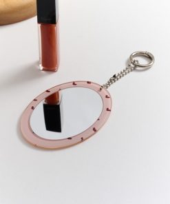 MAGASIN DE MODE Chou キーホルダー 「MAGASIN Chou」カラーチャーム  ハート レオパード ヒョウ柄 チェリー 丸型 ミニミラー 鏡　O