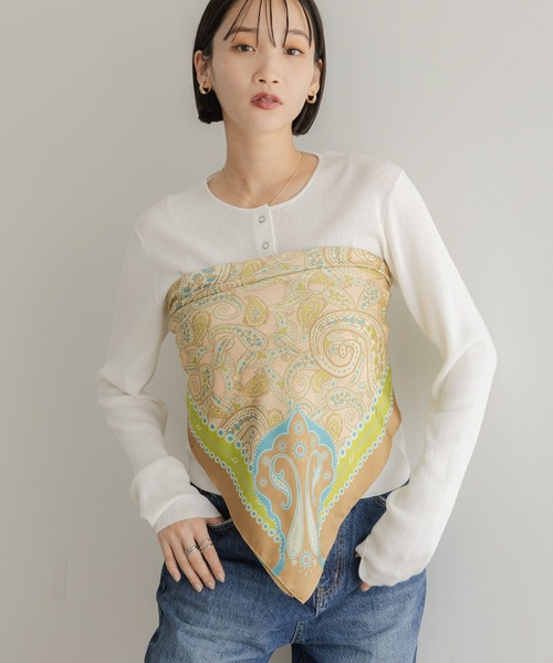 LOWRYS FARM ストール マフラー LFオリジナルスカーフ110*110 586067 レディース - 画像 (3)