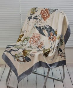 Mayree スカーフ バンダナ 「resonance」ゴージャス フラワーデザイン シルクタッチ 大判スカーフ「マルチウェイ」 レディース