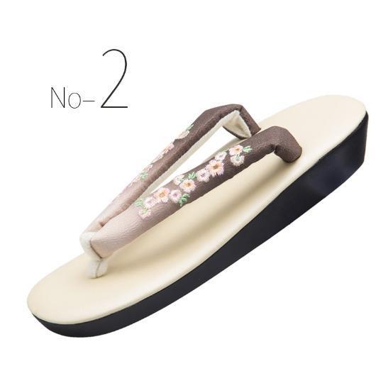草履サンダルレディース女性大きいサイズ着物の草履ヒールぞうりグラデーション刺繍カジュアル着物小紋訪問着痛くないR芯 - 画像 (2)