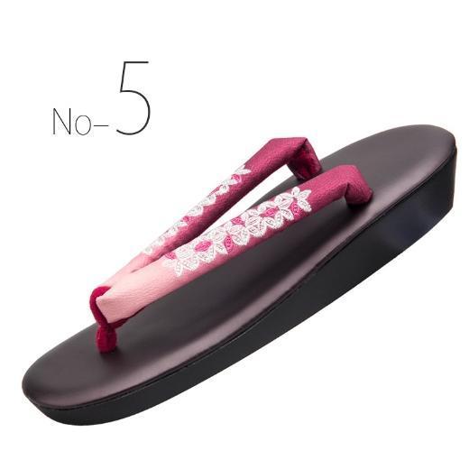 草履サンダルレディース女性大きいサイズ着物の草履ヒールぞうりグラデーション刺繍カジュアル着物小紋訪問着痛くないR芯 - 画像 (5)