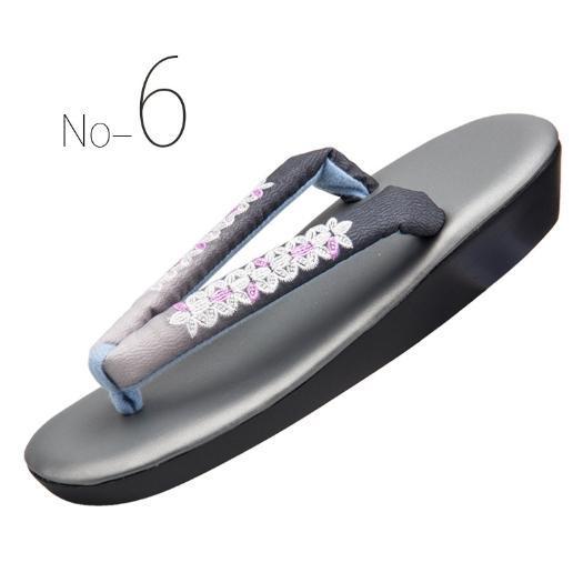 草履サンダルレディース女性大きいサイズ着物の草履ヒールぞうりグラデーション刺繍カジュアル着物小紋訪問着痛くないR芯 - 画像 (6)