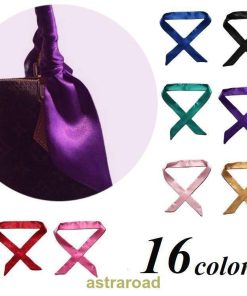 スカーフ バッグスカーフ 細スカーフ ロングスカーフ 100cm 幅4cm 無地 光沢 スリムスカーフ リボン ヘアアレンジ ファッション小物 ホワイ