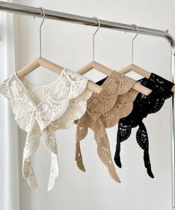 レディース 重ね着 つけ襟 三角ストール レイヤード ショール レース 付け襟 スカーフ ニットショール 差し込み シンプル オシャレ