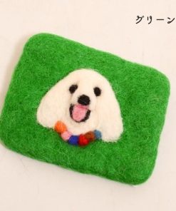プードル ポケット ティッシュ ケース 羊毛フェルト 送料無料 ネパール製 フエルト生地 フエルト100％ フェルト雑貨 ポーチ DOG アニマル 犬 わんちゃん