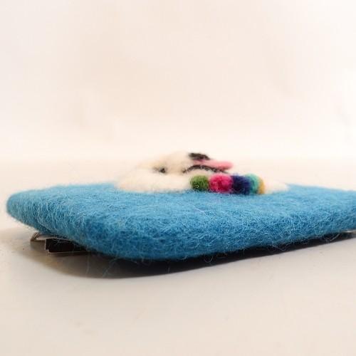 プードル ポケット ティッシュ ケース 羊毛フェルト 送料無料 ネパール製 フエルト生地 フエルト100% フェルト雑貨 ポーチ DOG アニマル 犬 わんちゃん - 画像 (4)