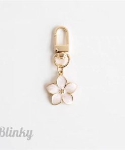 キーホルダー キーリング 梨の花 かわいい レディース プレゼント シンプル 女性 女の子 ガールズ 車 鍵 ダブルリング バッグチャーム おしゃれ