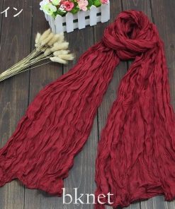 ストールクシュクシュしわ加工シンプル無地大判薄手レディースメンズ男女兼用UV対策冷房対策紫外線対策春夏