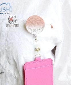 リールキーホルダー レディース 女性 リールパーツ 伸縮 伸びる クリップ 大理石柄 ラメ ピンク ブルー パスケース 定期入れ ICカードケース か