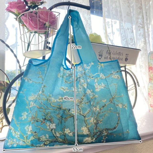 ★新春クリアランスSALE!★ 名画柄 大人可愛い柄 エコバッグ 折りたたみ 大きめ 防水素材 軽量 洗える コンビニバッグ 買い物バッグ 大容 - 画像 (4)