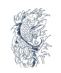 ジャグアタトゥー タトゥーシール 2週間で消えるタトゥー ヘナタトゥー 本物志向 鯉 蓮