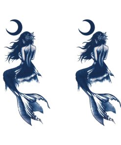 ジャグアタトゥー タトゥーシール 2週間で消えるタトゥー ヘナタトゥー 本物志向 マーメード 月 美人魚 2枚セット