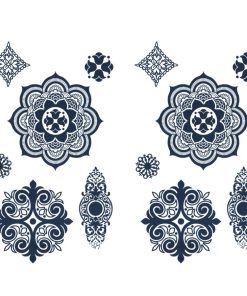 ジャグアタトゥー タトゥーシール 2週間で消えるタトゥー ヘナタトゥー 本物志向 インディア 花2枚セット