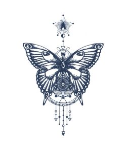 ジャグアタトゥー タトゥーシール 2週間で消えるタトゥー ヘナタトゥー 本物志向 蝶 インディア