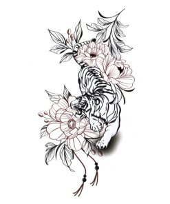 タトゥーシール 虎 花 hm1574 レギュラー