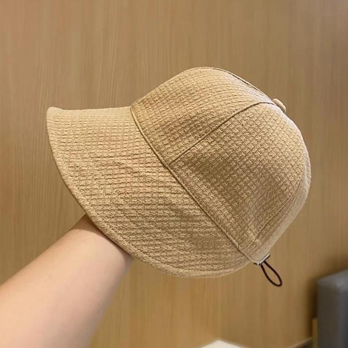ワッフル 帽子 UVカット レディース 折りたたみ 小顔効果 日よけ 運動会 春夏 おしゃれ 高級感 自転車帽子 柔らかい - 画像 (3)