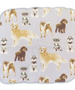 ミニタオル ガーゼタオル 片面ガーゼハンカチタオル メニードッグ グレイ いぬ フレンズヒル