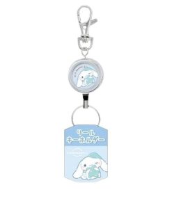 sanrio クラックス キャラクターリールキーホルダー シナモロール リール付き 鍵 カードケース バッグ 便利 150×36×10mm 合金 鉄 キーホルダー アクセサリー