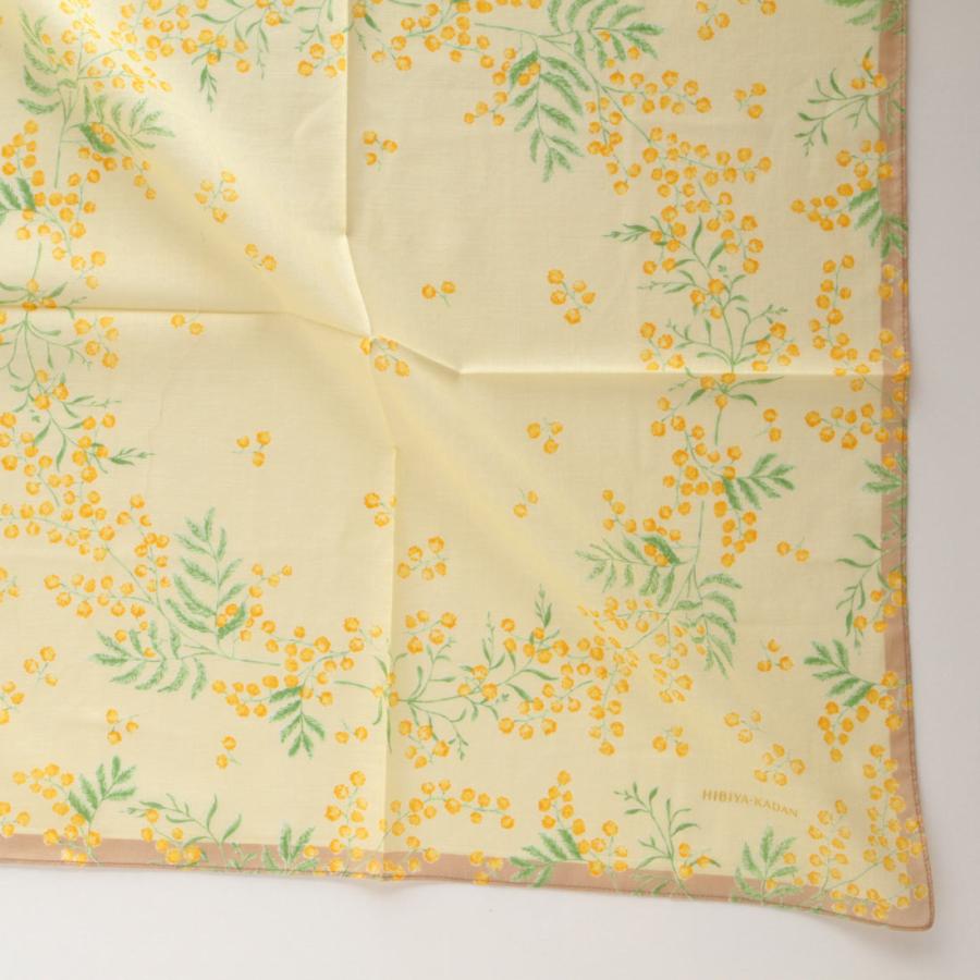 ヒビヤカダン 大判 ガーゼハンカチ(58cm)ミモザ イエロー