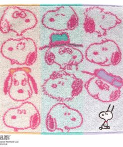 PEANUTS スヌーピー　タオルハンカチ　スヌーピーときょうだい　ブルー