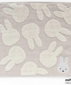 Miffy ミッフィー　表ガーゼ・裏タオルハンカチ　ミッフィーシルエット　グレー
