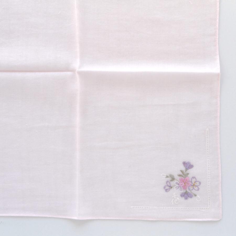 宇野千代 ガーゼハンカチ 桜刺繍 ピンク