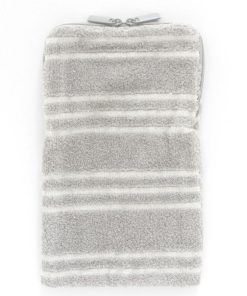 agnes b. アニエスベー　ファスナー付きタオル　ペットボトルケース　ボーダー柄　グレー