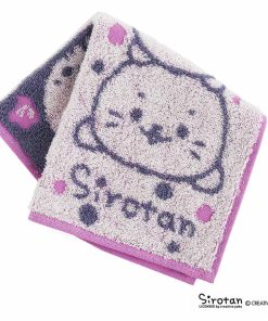 しろたん タオルハンカチ つみつみ柄 パープル