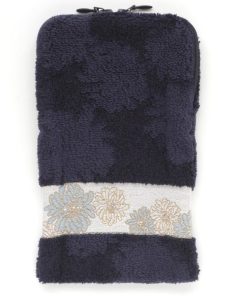 PAUL&JOE ポール＆ジョー アクセソワ　ファスナー付きタオル　ペットボトルケース　クリザンテーム　ネイビー