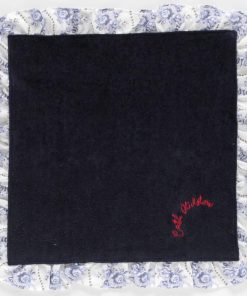 Cath Kidston キャス キッドソン　大判　フリルタオルハンカチ（28cm）ROSE PEARL MINIATURE　ネイビー