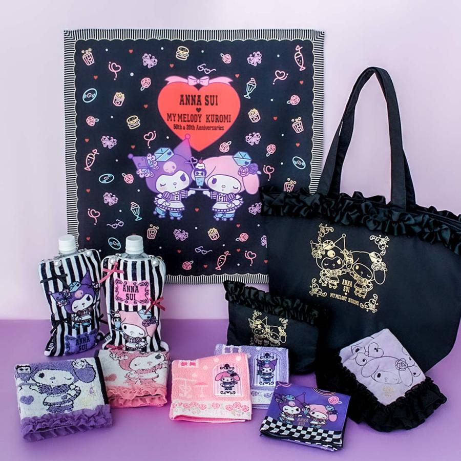 ANNA SUI アナスイ × マイメロディ クロミ プリントハンカチ マイメロディ・クロミ ギンガムチェック ブラック - 画像 (3)