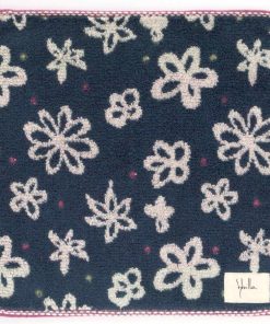 Sybilla シビラ　タオルハンカチ　Relajate y relajate（のびのび）　ネイビー