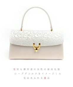 草履バッグセット ローブデコルテ Mサイズ 草履バッグ 訪問着 留袖 草履 和装バッグ 手提げバッグ シルバー 銀 パールホワイト No.88-2605