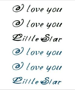 タトゥーシール 2枚セット love you eillle Slar 星 文字 蝶 花 龍 バタフライ メンズ ハロウィン