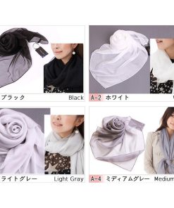 Instyle Japan スカーフ レディース ストール シルク100% 33色 大判 マフラー 冠婚葬祭 シフォン シルクスカーフ 紫外線 Bサイズ：195×65cm インスタイルジャパン